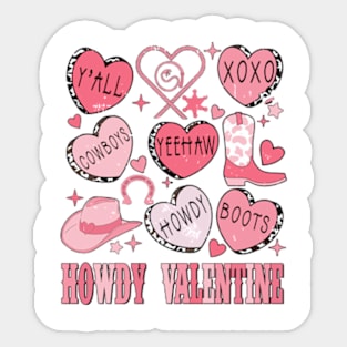 Howdy Valentine Cowgirl Sticker